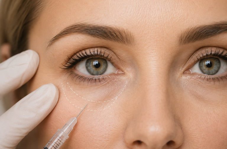 Müde Augen, obwohl man sich gut fühlt? Die Tränenrinne ist oft der Grund. Was hinter der Nasojugalfalte steckt und wie Hyaluron hilft.